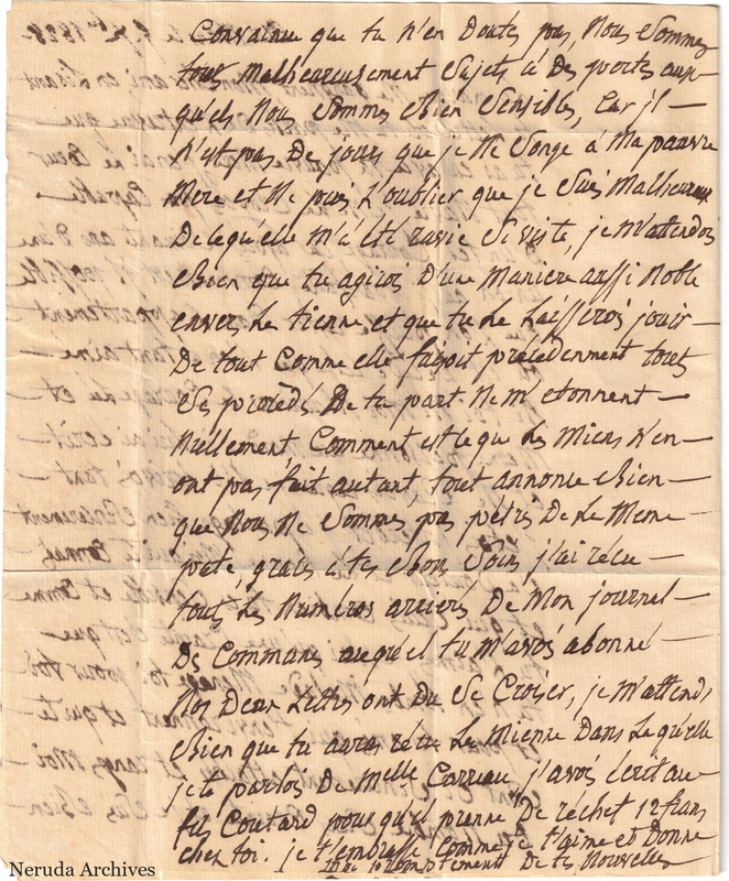 NRA-L-000677 image 3 showing a French personal letter in dark ink with visible reverse-side show-through, text side 2.