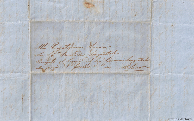 NRA-L-000651 image 1 showing handwritten delivery details, postal evidence, folds, sealing traces and surviving paper edges.