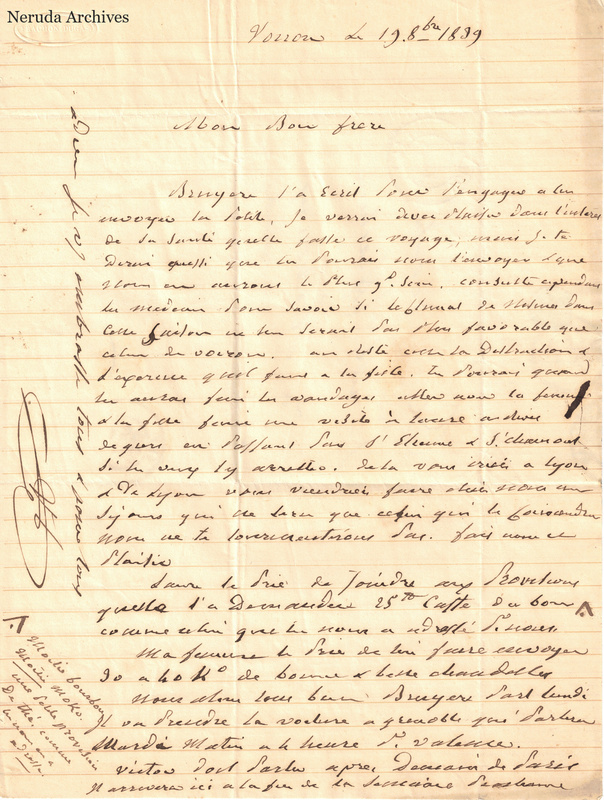 NRA-L-000509 image 2 showing a handwritten French letter continuation with closing, signature, later notes, folds and paper edges.
