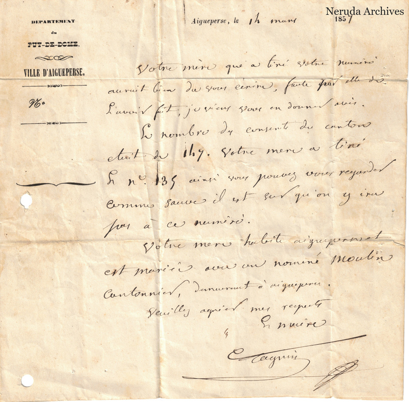 NRA-L-000062 image 2 showing an administrative letter on departmental stationery dated 1857, with its signed closing.