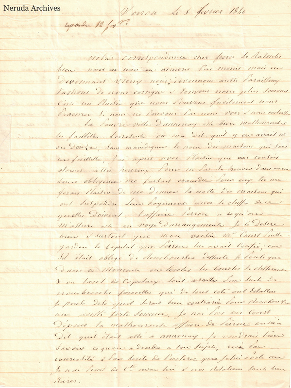 NRA-L-000510 image 2 showing a handwritten French letter page with manuscript text, annotations and visible fold lines.