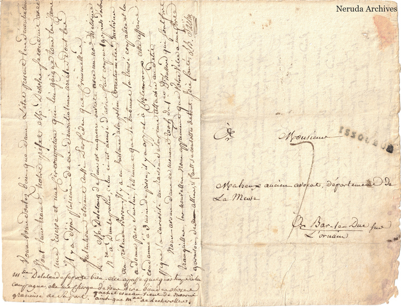 NRA-L-000682 image 1 showing an address to Bar-le-Duc beside the rotated closing lines of the letter.