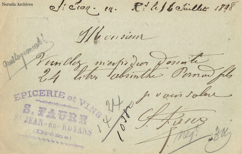 NRA-L-000384 image 2 showing the complete handwritten or printed postcard message, with contemporary annotations and the sender's signature or business mark.