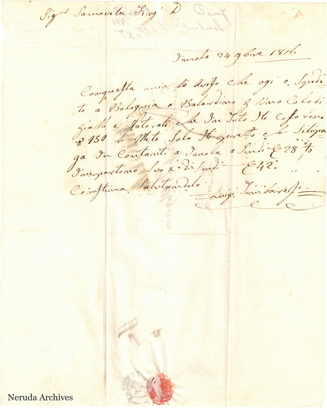 NRA-L-000690 image 2 showing the incoming letter of Luigi Lombardi's letter dated 24 November 1856.