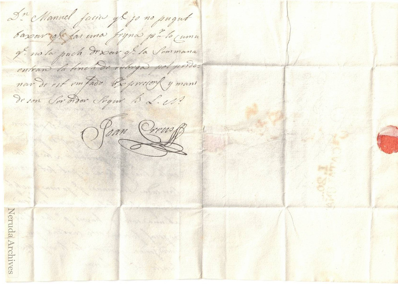NRA-L-000005 image 2 showing the second page and signature of Joan Serra's Catalan letter.