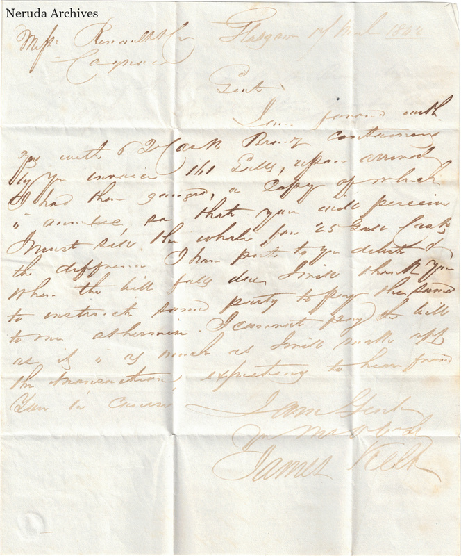 NRA-L-000447 image 2 showing page 1 of the English commercial letter on cream paper.
