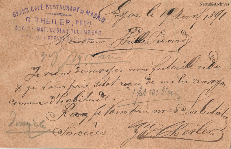 NRA-L-000355 image 2 showing the complete handwritten or printed postcard message, with contemporary annotations and the sender's signature or business mark.