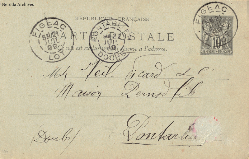 NRA-L-000231 image 1 showing the address side of a postcard sent by L. Hébrard & M. Albe to Veil-Picard & Cie, with contemporary postal and business marks.