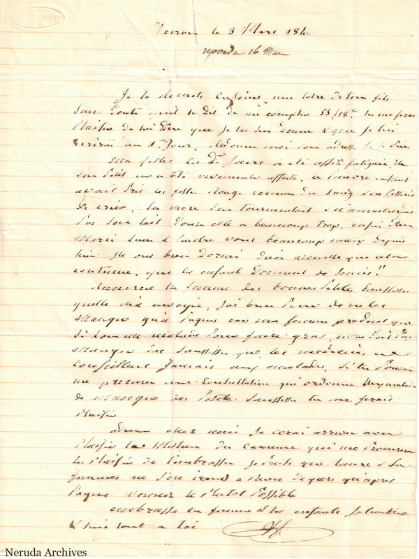 NRA-L-000514 image 2 showing a handwritten French letter continuation with closing, signature, annotations, folds and paper edges.