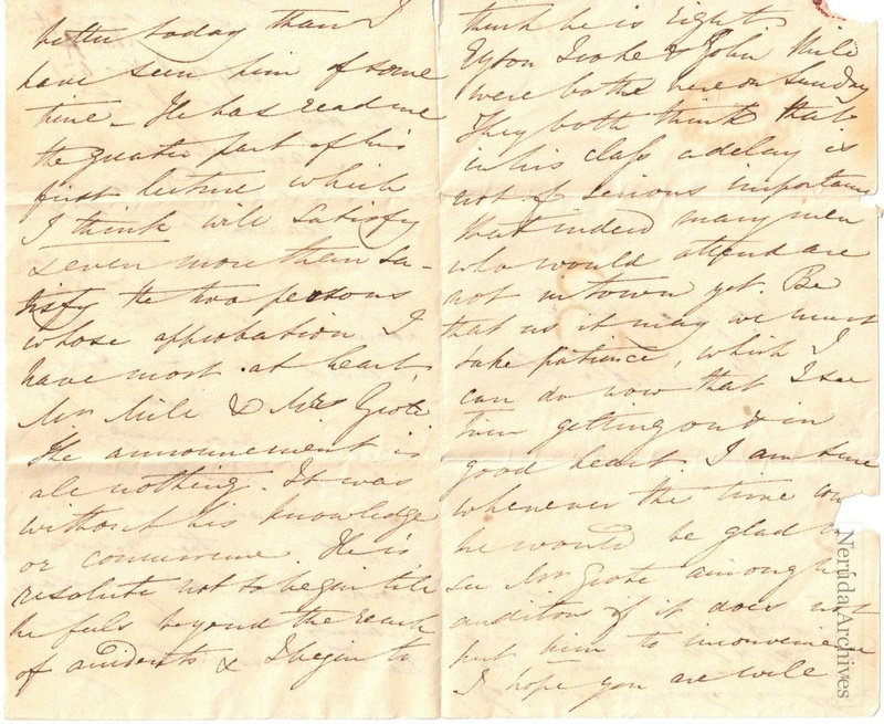 NRA-L-000002 image 2 showing the continuation of Sarah Austin's letter to Mrs George Grote.