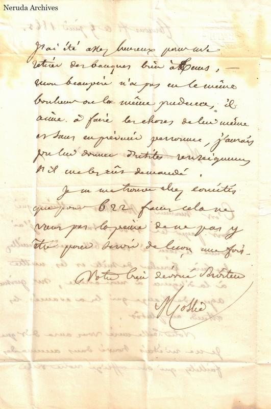 NRA-L-000061 image 3 showing the continuation and signed closing of the French letter, with folds and writing visible through the sheet.
