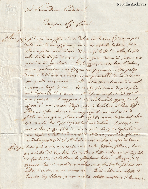 NRA-L-000643 image 2 showing Italian handwriting on a folded manuscript sheet and its surviving physical condition.