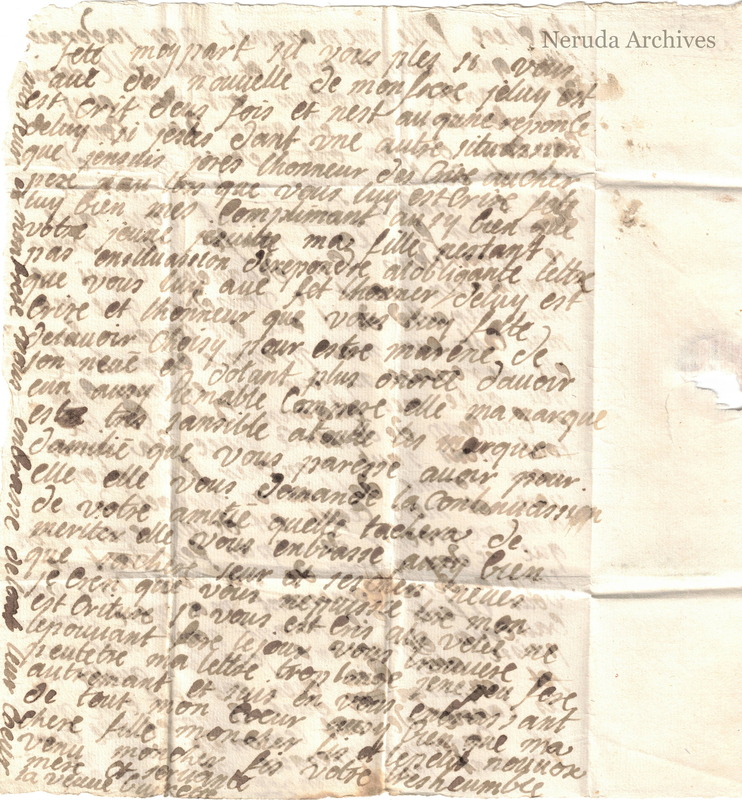 NRA-L-000016 image 3 showing the second page and marginal addition of the widow Burel's French letter.