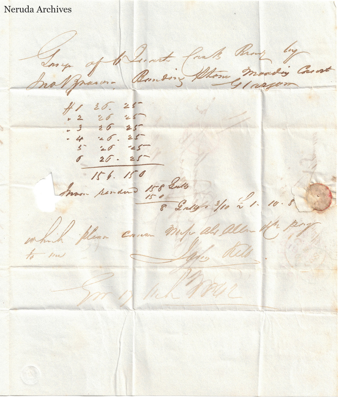 NRA-L-000447 image 3 showing the second page of the English commercial letter with calculations, signature and closure mark.