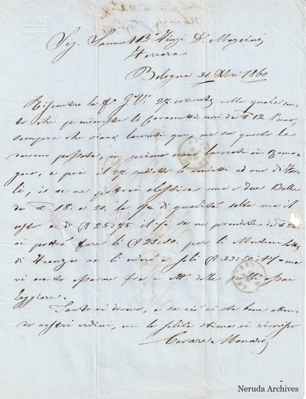 NRA-L-000721 image 2 showing the incoming Italian commercial letter and handwritten signature.
