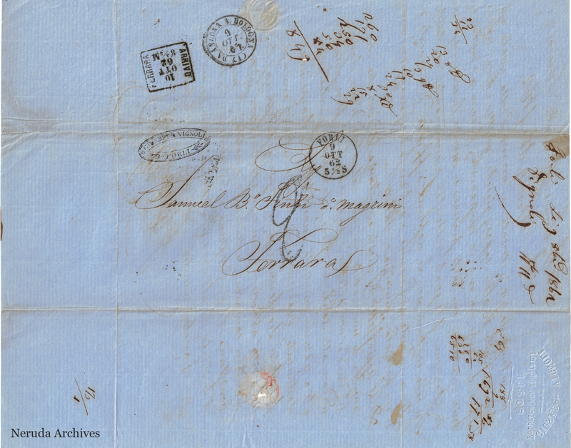 NRA-L-000713 image 1 showing the address panel, postal evidence and contemporary docket.