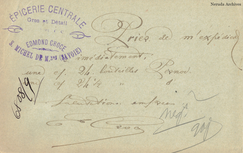 NRA-L-000352 image 2 showing the complete handwritten or printed postcard message, with contemporary annotations and the sender's signature or business mark.