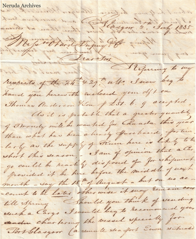 NRA-L-000443 image 2 showing page 1 of the English commercial letter on cream paper.