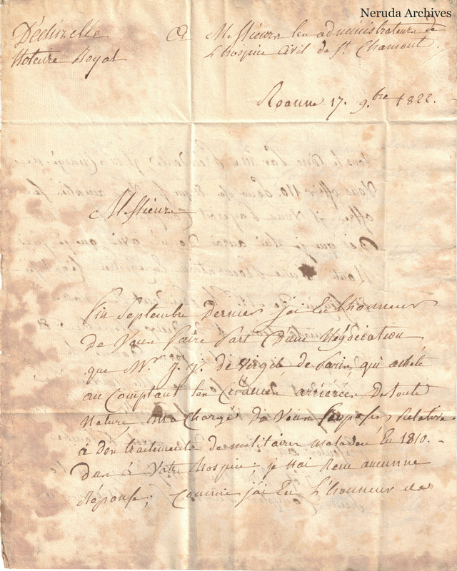 NRA-L-000070 image 2 showing the opening page of a French letter dated 17 January 1822.