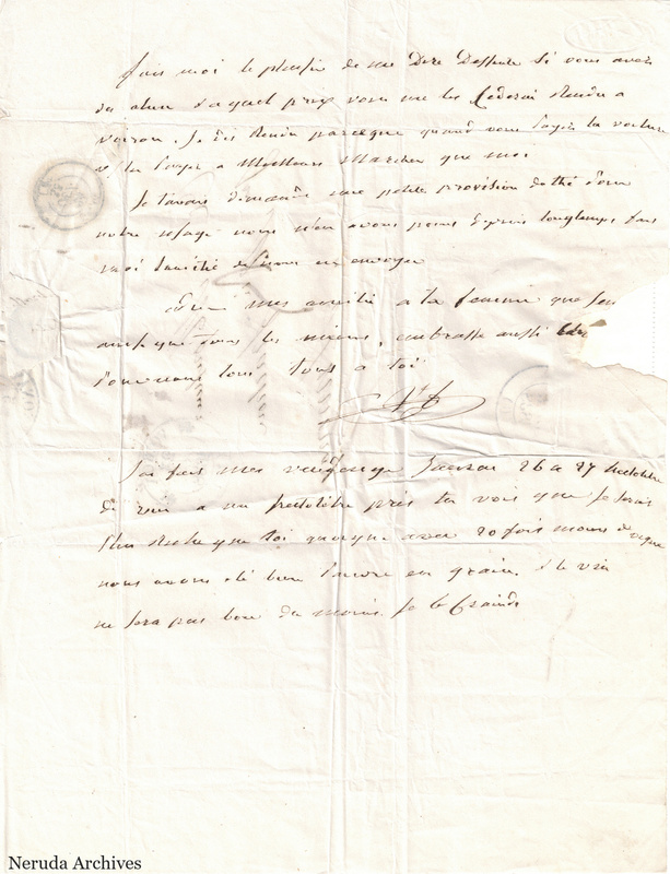 NRA-L-000495 image 2 showing a handwritten French letter continuation with closing, signature, folds and paper edges.
