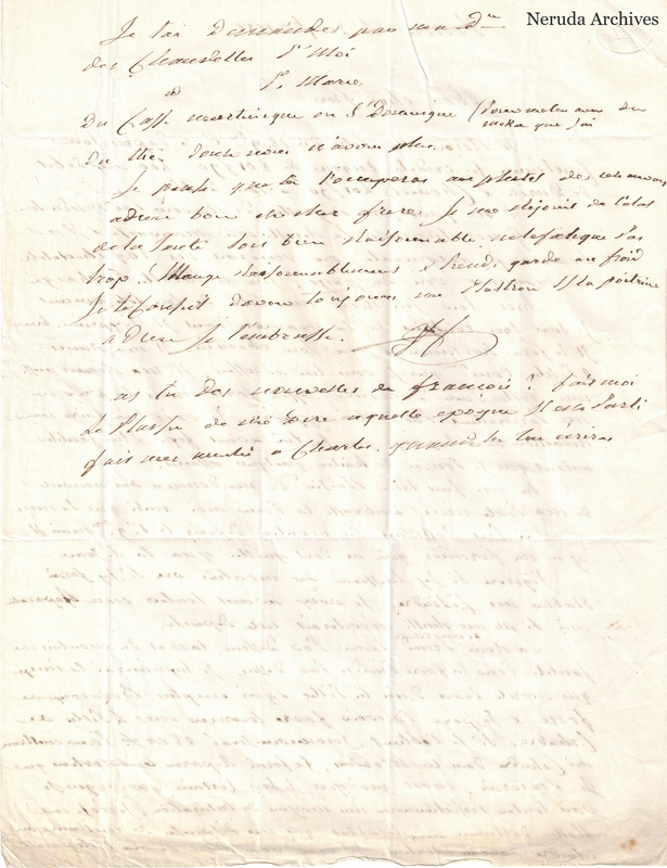 NRA-L-000496 image 3 showing a handwritten French letter continuation with its closing, signature, folds and paper edges.