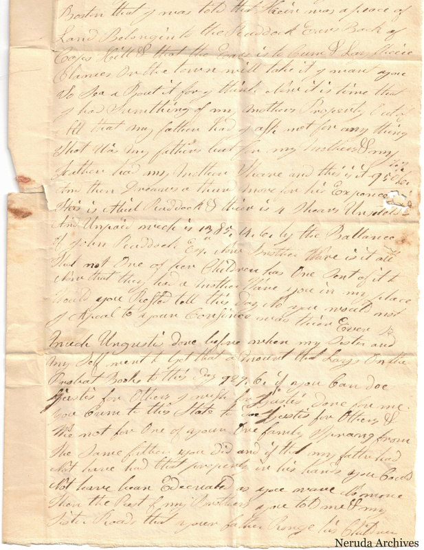 NRA-L-000029 image 3 showing the lower overlapping capture of page 1, including references to the Ruddock heirs and probate accounts.