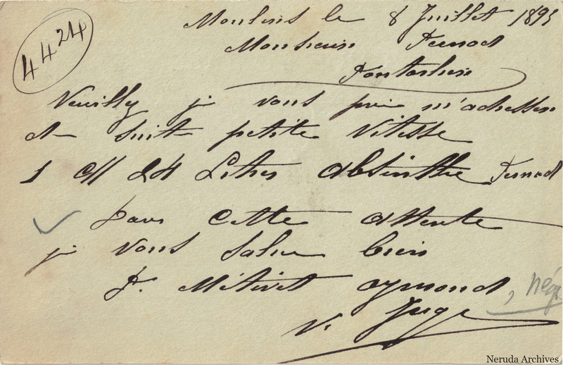 NRA-L-000364 image 2 showing the complete handwritten or printed postcard message, with contemporary annotations and the sender's signature or business mark.