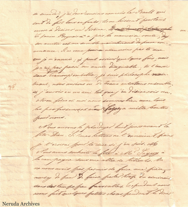 NRA-L-000030 image 3 showing page 2 of Paul d'Andigné's letter about school life, friends and teachers.
