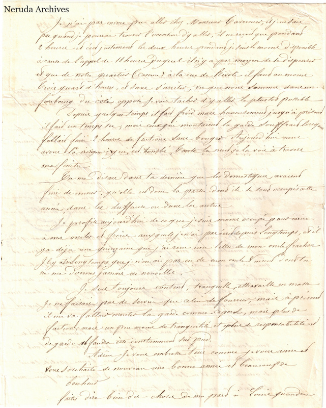 NRA-L-000608 image 3 showing a handwritten French letter continuation with closing and signature, visible folds and complete physical paper edges.