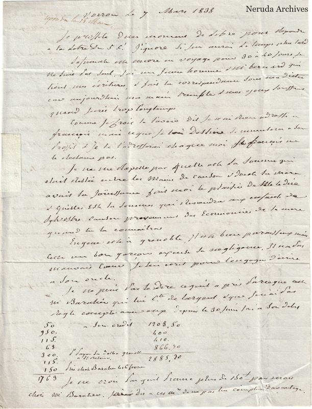NRA-L-000491 image 2 showing a handwritten French letter page with dense manuscript text and visible fold lines.
