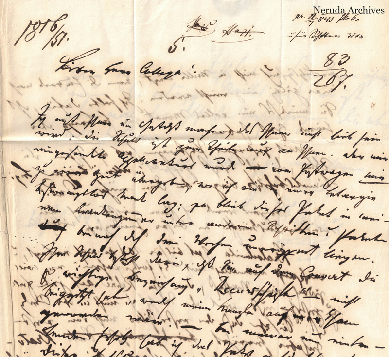 NRA-L-000149 image 3 showing the upper overlapping capture of a densely written German manuscript letter side with numerical docketing and prominent folds.