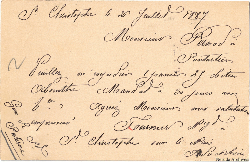 NRA-L-000320 image 2 showing the complete handwritten or printed postcard message, with contemporary annotations and the sender's signature or business mark.