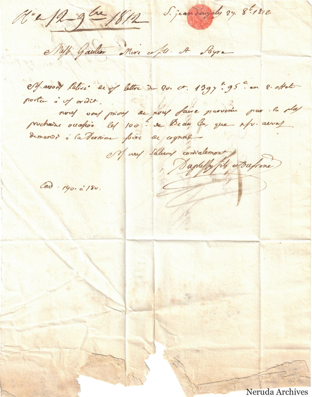 NRA-L-000432 image 2 showing page 1 of the French commercial letter on cream paper, including the closing and signature.