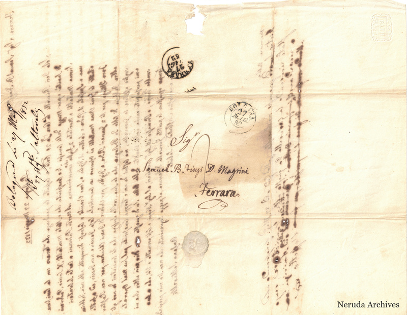 NRA-L-000711 image 1 showing the address panel, postal evidence and contemporary docket.