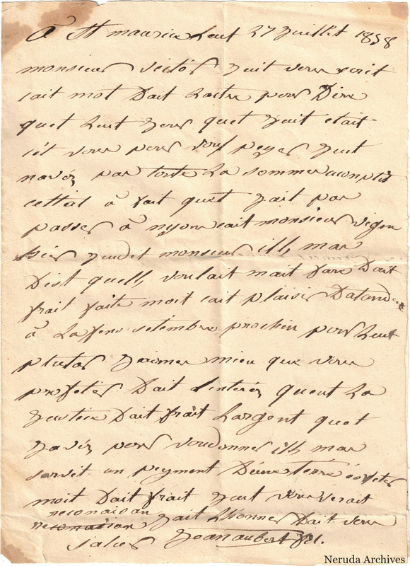 NRA-L-000672 image 2 showing a single-page French handwritten letter with a dated closing, text side 1.