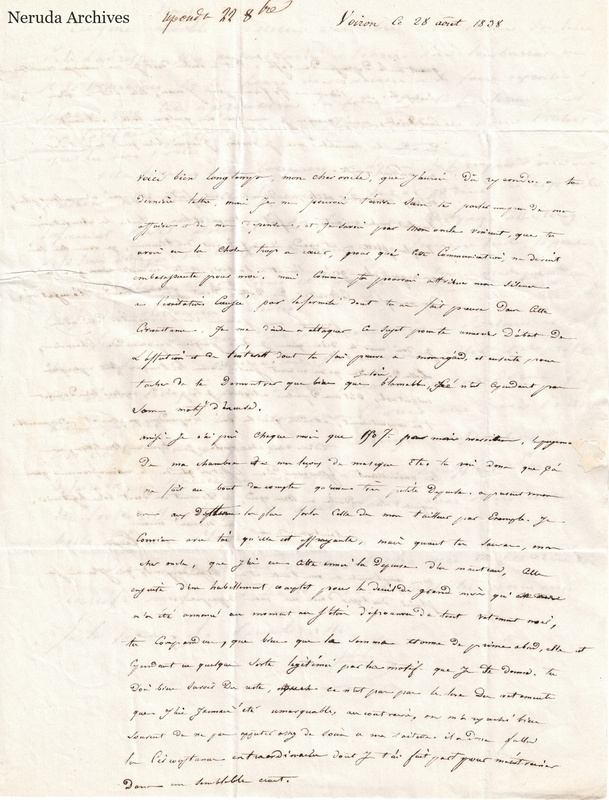 NRA-L-000494 image 2 showing a handwritten French letter page with dense manuscript text and visible fold lines.