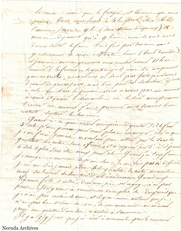 NRA-L-000605 image 3 showing a handwritten French letter page with manuscript dateline and text, visible fold lines and complete physical paper edges.
