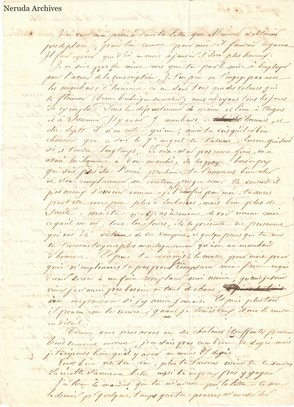 NRA-L-000618 image 3 showing a handwritten French letter page with manuscript dateline and text, visible fold lines and complete physical paper edges.