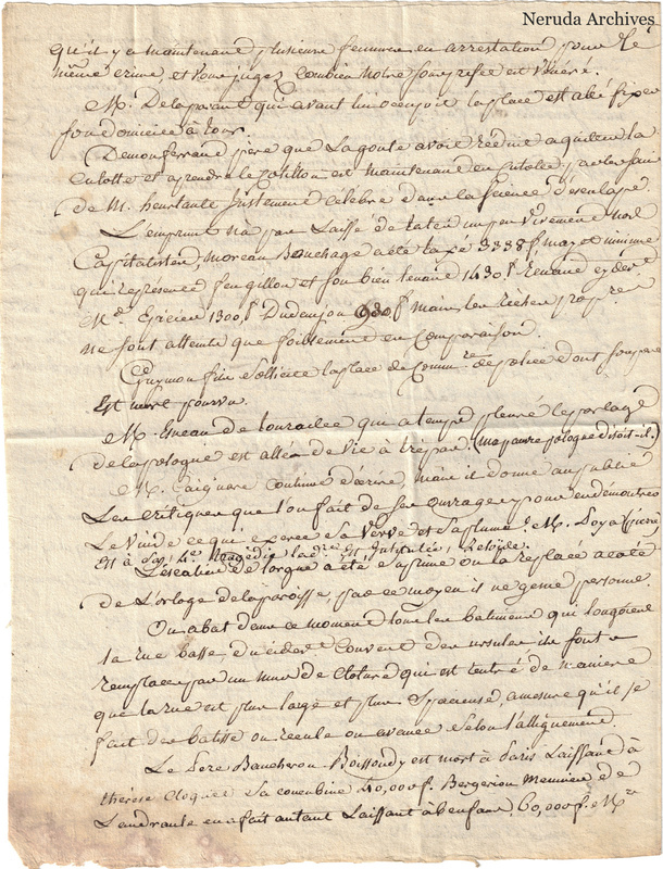 NRA-L-000682 image 6 showing a long French handwritten letter with marginal additions and folded paper edges, text side 5.