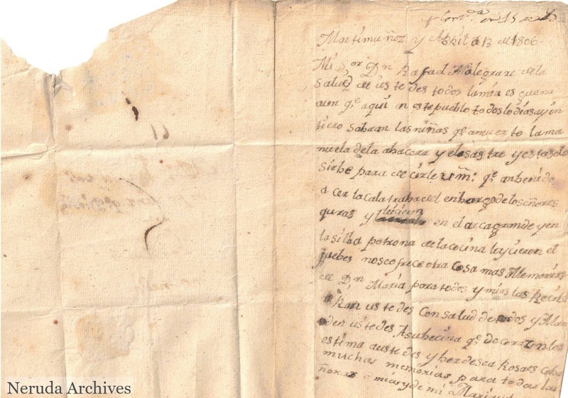 NRA-L-000004 image 2 showing the letter text dated 13 April 1806 from Martimuñoz.
