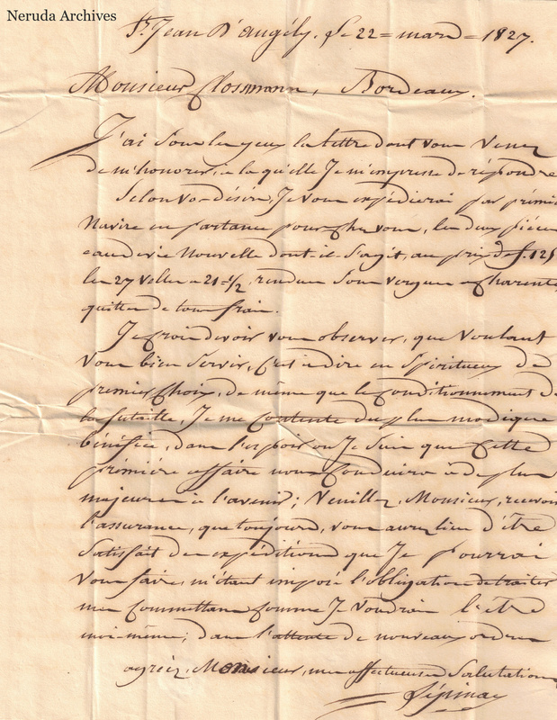 NRA-L-000408 image 2 showing a complete handwritten French letter dated at Saint-Jean-d'Angely, with its closing signature.