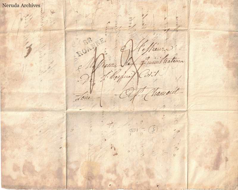 NRA-L-000070 image 1 showing a folded address panel with postal marks and docketing.