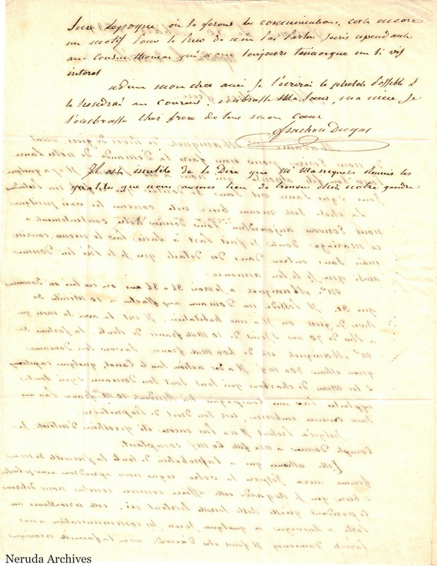 NRA-L-000501 image 3 showing handwritten French correspondence with its closing and enclosed or appended text.