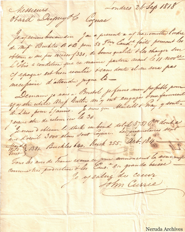 NRA-L-000438 image 2 showing page 1 of the French commercial letter on cream paper, including the closing and signature.
