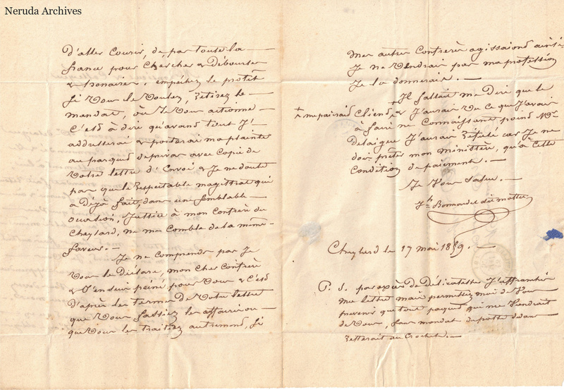 NRA-L-000040 image 3 showing page 2, postscript and signature of the 1859 letter.