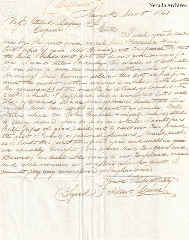 NRA-L-000425 image 2 showing page 1 of the English commercial letter on cream paper, including the closing and signature.