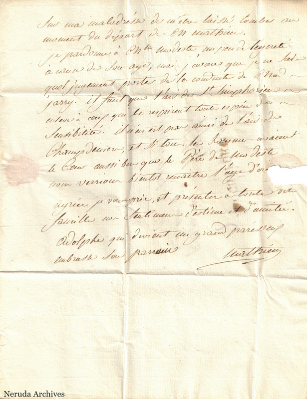 NRA-L-000421 image 4 showing the closing page and signature of the handwritten French family letter.