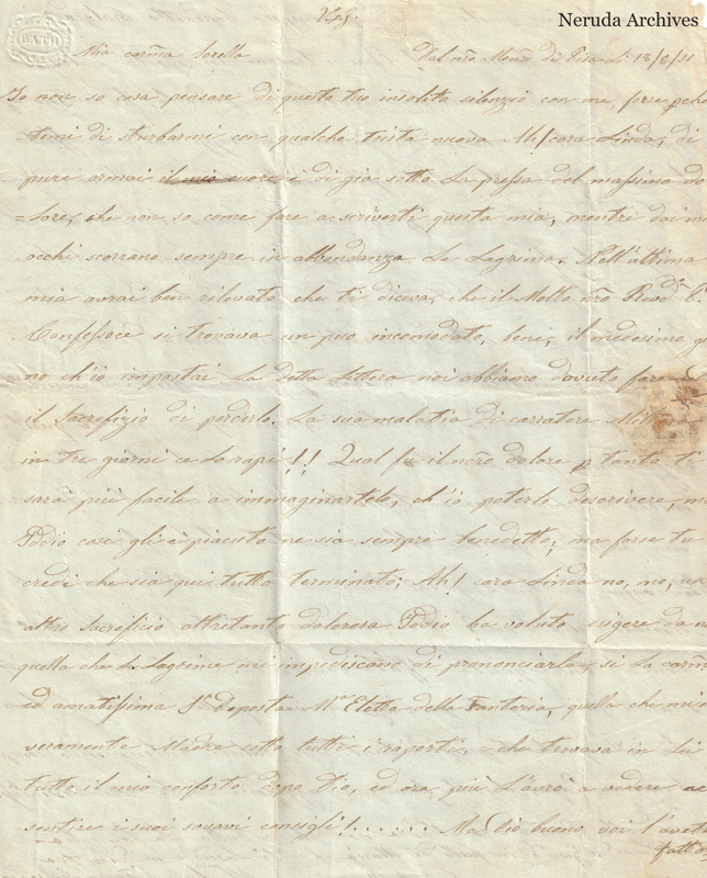 NRA-L-000641 image 2 showing Italian handwriting on a folded manuscript sheet and its surviving physical condition.