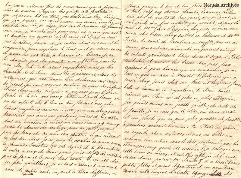 NRA-L-000324 image 4 showing two adjacent continuation pages of the long French letter, both filled with closely spaced handwriting.