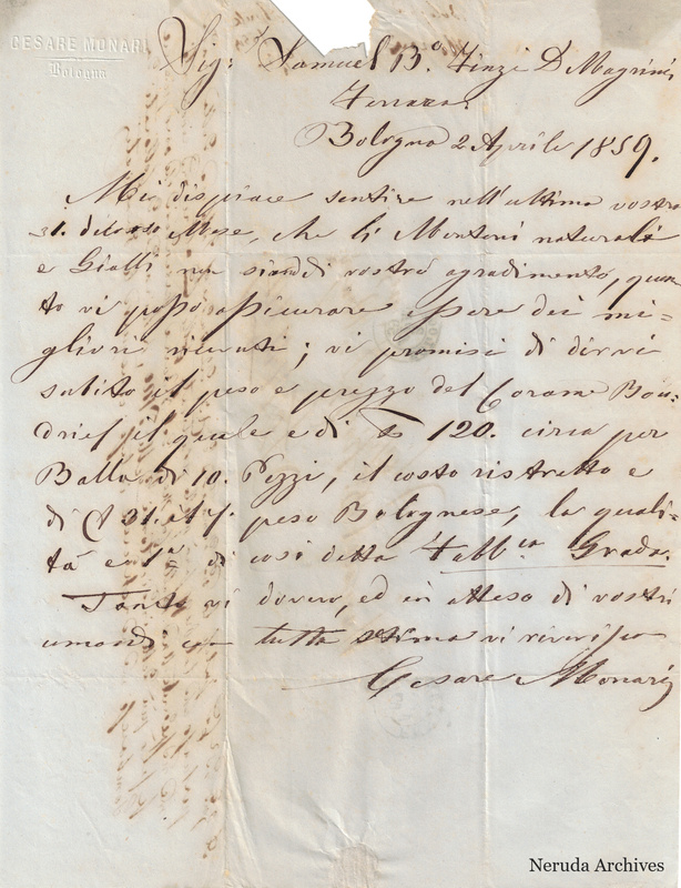 NRA-L-000723 image 2 showing the incoming Italian commercial letter and handwritten signature.